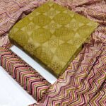 Yellow - 3PIC Cotton Unstitched Dress Material