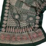 Green: cotton Ajarakh dupatta