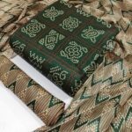 Green - 3PIC Cotton square bandhani dress Material