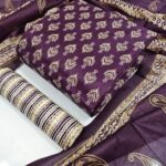 Purple - 3PIC Cotton dress Material