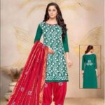 Green-rad : Rayon Batik 3pic Dress Material