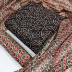 Red and black - 3PIC Cotton dress Material