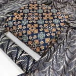 Blue- 3PIC Cotton Patola Dress Material